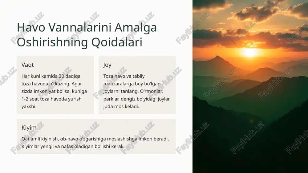 taqdimoti jismoniy mashqlar va chiniqtirish: sog'lom turmush tarzi uchun - Page 5