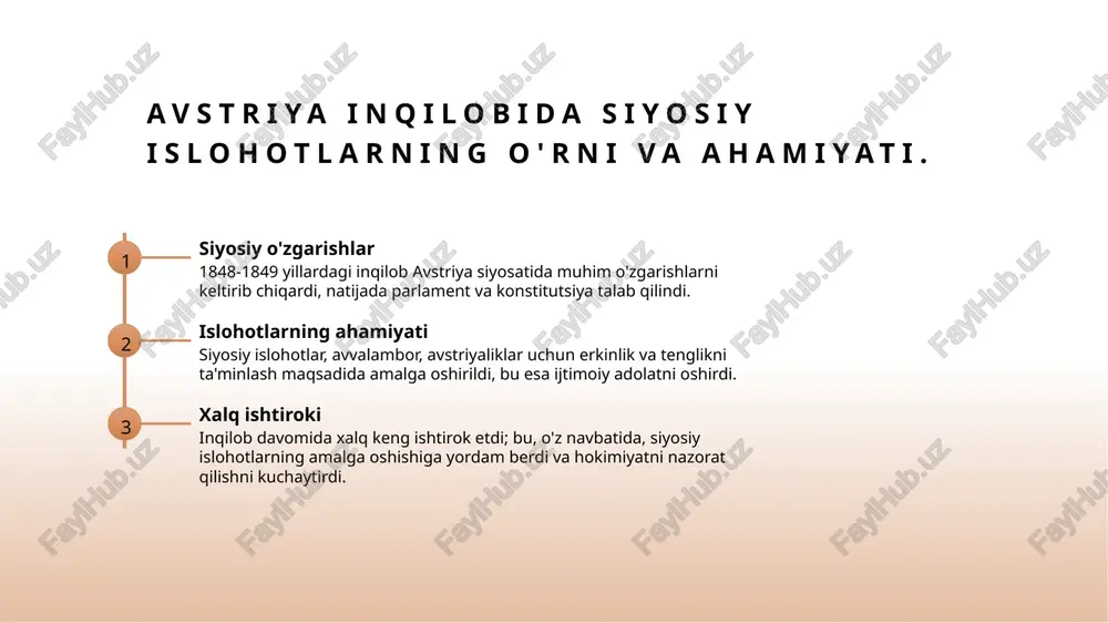 tadqiqotlari, 2022 3. rahmonov, a. siyosiy islohotlar va ijtimoiy o'zgarishlar: avstriyaning 1848-1849 yillardagi inqilobi. o'zbekiston milliy universiteti, 2020 4. tursunov, s. avstriya inqilobining ta'siri va natijalari: tarixiy tahlil. tarix va madaniyat, 2023 5. saidov, j. 1848-1849 yillardagi avstriya inqilobining asosiy maqsadlari. o‘zbekiston respublikasi fanlar akademiyasi, 2021 e'tiboringiz uchun rahmat! /docprops/thumbnail.jpeg + 148-1849 ying aso magsadar + iosy isha ajeeiyzgarishiar + aystyaingltiing tsi va nati
