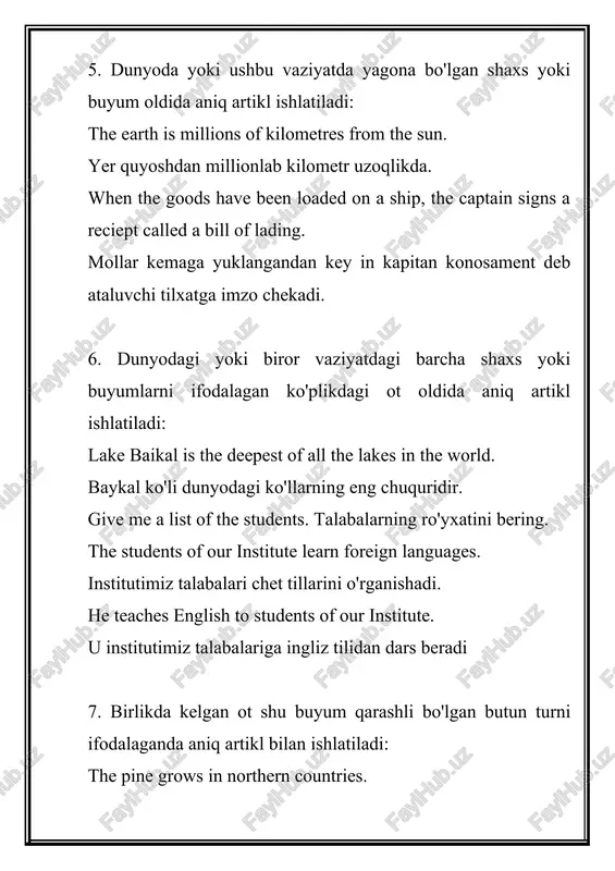 the definite article ( aniq artikl ) - Page 5