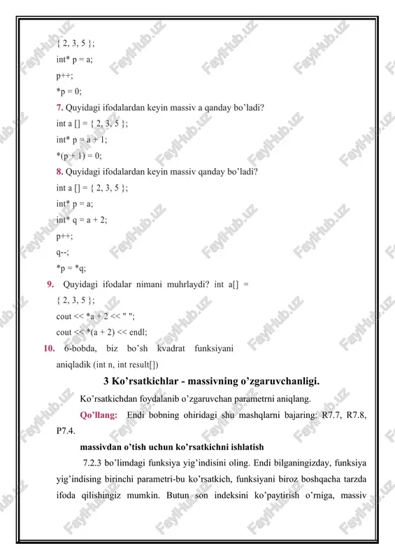 dinamik massivlar va ko'rsatkichlar - Page 5