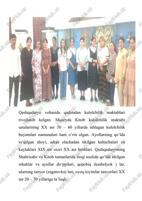 aniyat va san’at sohasining jamiyat hayotidagi o‘rni va ta’sirini yanada oshirish to‘g‘risida”gi farmoni hamda “o‘zbekiston respublikasi madaniyat vazirligi faoliyatini takomillashtirish chora-tadbirlari to‘g‘risida”gi pf-6000-son farmoyishiga muvofiq 2020 yil sentabr oyidan boshlab davlat muzeylarida har oyning birinchi yakshanbasi “ochiq eshiklar kuni” deb e’lon qilindi va ushbu “ochiq eshiklar kuni”da fuqarolar muzey ashyolari va muzey kolleksiyalarini kirib ko‘rish uchun davlat muzeylariga bepul kiritilishi belgilandi. jumladan, farmondan kelib chiqib, qashqadaryo viloyat tarixi va madaniyati davlat muzeyida har oyning birinchi yakshanbasi kuni “ochiq eshiklar kuni” tashkil qilinib kelmoqda. mahalliy va horijiy tashrifchilarni dam olish kunlari mazmunli o‘tishlari uchun muzeyimizga taklif qilamiz. har bir davlatning taraqqiyotida mavjud urf-odatlar, an’analar hamda qadimiy yodgorliklarni o‘rganish va saqlashda muzeylarning o‘z o‘rni mavjud. bugungi kunda muzeylar faoliyatini takomillashtirishga katta ahamiyat qaratilmoqda. o‘zbekiston muzeylari esa 130 yillik tarixga ega. respublikada jami 124 ta muzey va uning filiallari faoliyat yuritib kelmoqda, shundan, 49 tasi asosiy muzeylar, 75 tasi filiallardir. muzeylarning 7 tasi …