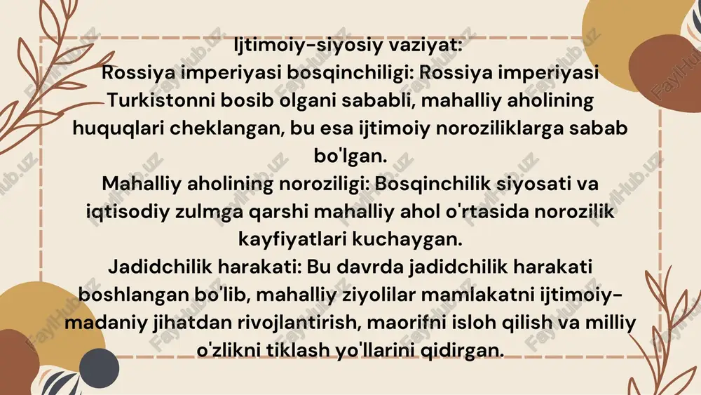 turkistonda xix asr oxirlarida milliy uyg'onish jarayonlari - Page 5