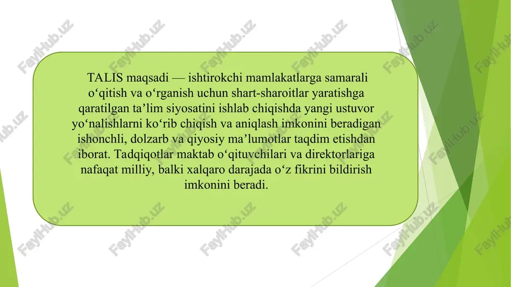 talis xalqaro baholash dasturi mazmun mohiyati - Page 5