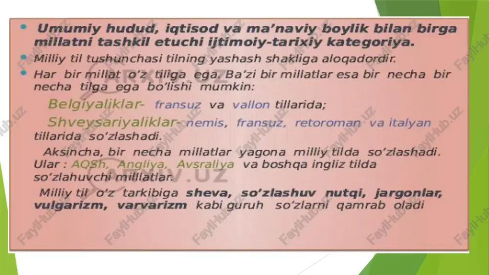 shakllangan. piktografik lotincha pictus-rasm, su’rat; yunoncha grapho-yozaman so’zlaridan olingan bo lib, rasm ‘yoraman degan ma'noni bildiradi. bu yozuv turini rasmli yoru yoki piktogrammatar deb ham nomlash mumkin. ne y tinglovchilaringiz uchun qaysi til qulayligini oldindan bilib oling va nutqni shu tilda tayyorlang; v agar sizning shevangiz ularnikidan farq qilsa, iloji boricha umumiy . - adabiy tilda — — gapirishga harakat qiling; tayanch tushunchalar adabiy til badiylik vaz voiz vulgarizm dialog ‘umumxalg tilining til me’yorlari doirasida saygallangan shakli adabiyot va san’at asarlarining ijtimoiy-estetik ahamiyatini belgilovchi sifati va darajasi. notiglar tomonidan o'giladigan nutq. diniy agidalarni targ’ib qilishga qaratilgan nutq. diniy mavzuda va'z qiluvchi, nitq irod etuvchi notig, adabiy tilda boshga tillardan olingan so'zlami nutgda noo'rin va ko'p qo llash. ikki kishi orasidagi nutq.og"zaki va yozma shakllarga ega intonatsiya improvizatsiya kommunikativ sifat logograf madaniyat ‘nutqda tovushning baland va past ohangi bilan belgilanadigan so’zlashish tarzi, so"zni talaffuz etish tarsi. so’zlovchining nutq mavzuiga munosabatini, his-tuyg’usini …