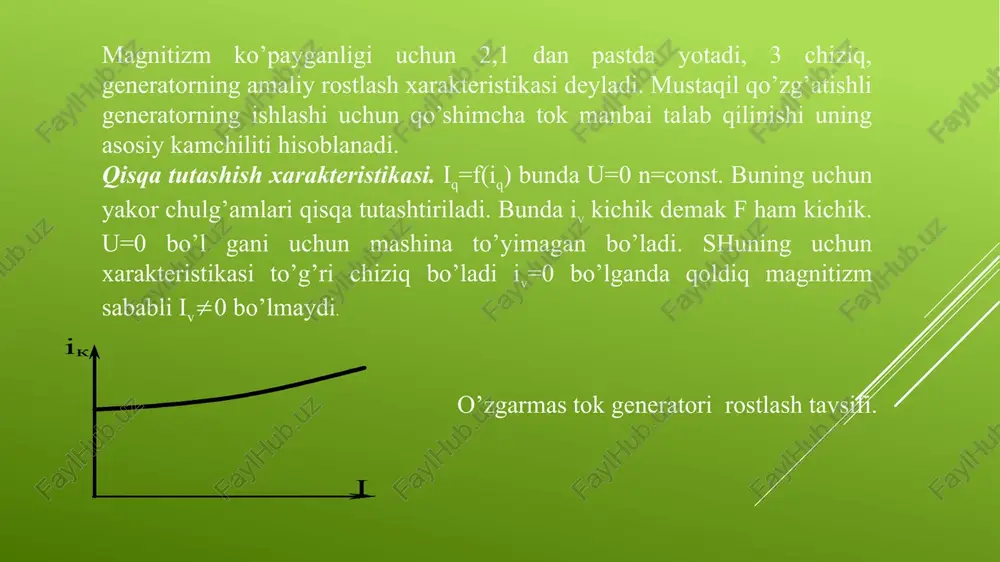mustaqil qo’zg’atishli o’zgarmas tok generatorlari - Page 5