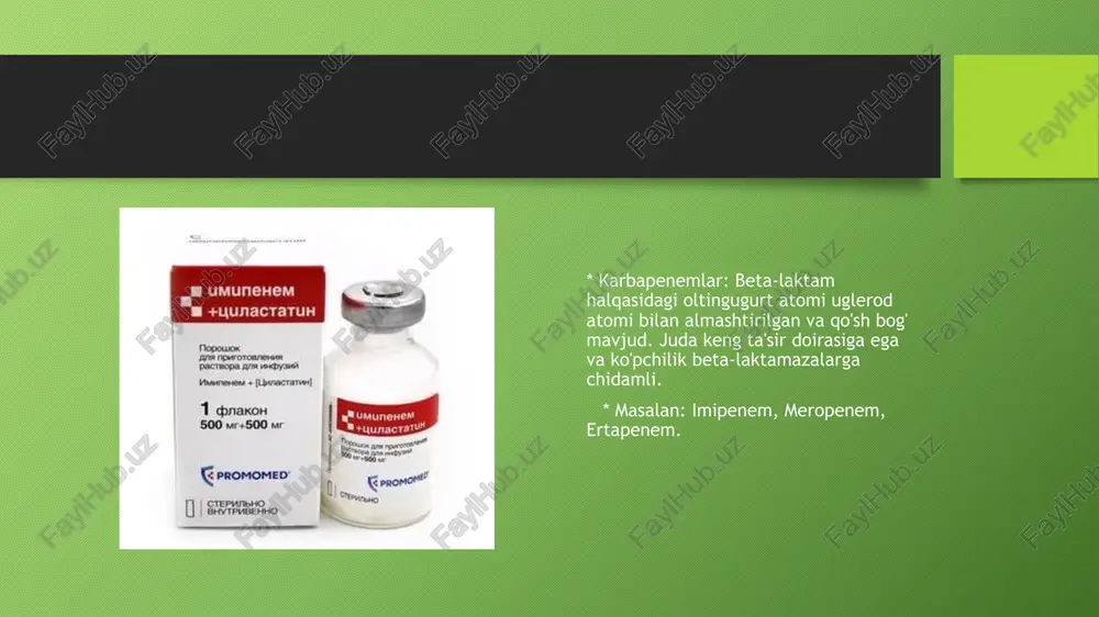 onarkotik analgetiklar nonarkotik analgetiklar narkotik analgetiklarga qaraganda kuchsizroq og'riq qoldiruvchi ta'sirga ega. ular asosan periferik nerv tizimiga ta'sir ko'rsatib, yallig'lanish jarayonlarini kamaytirish orqali og'riqni yengillashtiradi. ular odatda qaramlik chaqirmaydi. ta'sir mexanizmi: * asosan siklooksigenaza (cox) fermentini bloklaydi. bu ferment yallig'lanish, og'riq va isitma paydo bo'lishida ishtirok etadigan prostaglandinlar sintezini katalizlaydi. * prostaglandinlar sintezining kamayishi natijasida og'riq retseptorlarining sezgirligi pasayadi va yallig'lanish belgilari (shish, qizarish) kamayadi. * ba'zilari markaziy nerv tizimiga ham ma'lum darajada ta'sir ko'rsatishi mumkin (masalan, paratsetamol). asosiy guruhlari va vakillari: * nosteroid yallig'lanishga qarshi vositalar (nyaqv): * salitsilatlar: aspirin (atsetilsalitsil kislotasi) * propion kislotasi hosilalari: ibuprofen, naproksen, ketoprofen * sirka kislotasi hosilalari: diklofenak, indometatsin, ketorolak * oksikamlar: meloksikam, piroksikam, lornoksikam * koksiblar (cox-2 selektiv ingibitorlari): tselekoksib, etorikoksib * anilin hosilalari: paratsetamol (atsetaminofen) * boshqalar: metamizol natriy (analgin) qo'llanilishi: * yengil va o'rtacha kuchdagi og'riqlar (bosh og'rig'i, tish og'rig'i, mushak og'rig'i, hayz ko'rishdagi og'riqlar, bo'g'im og'riqlari). * isitmani tushirish …