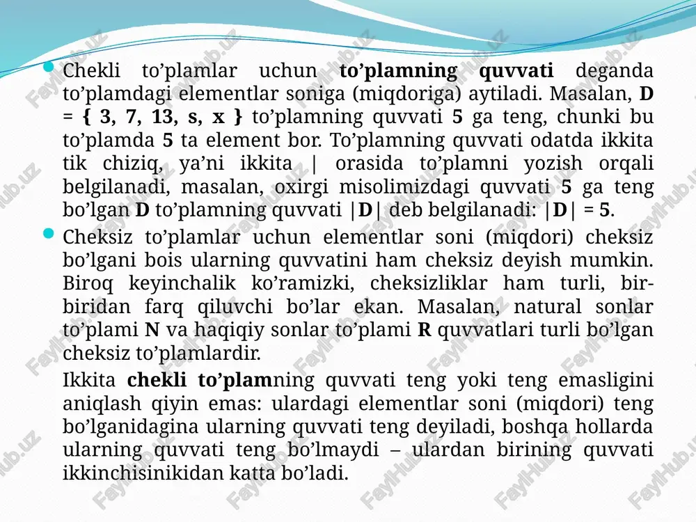 ini qanday belgilab chiqdik? avvalo, bu uchta doiraning hammasi uchun umumiy bo’lgan sohaga 15 ni yozdik, bu – masala shartiga ko’ra ingliz, fransuz va yapon tilini biladiganlar miqdoridir. ingliz va yapon tilini biladiganlar masala shartiga ko’ra 20 ta bo’lgani bois, biz tegishli sohaga 5 ni yozdik, chunki bu 20 taning ichiga uchta tilni biladigan15 ta sayyoh ham kiradi: 20 = 15 + 5. huddi shunga o’xshash mulohaza yuritib, biz tegishli sohaga 8 ni yozdik. ingliz tilini biladiganlar masala shartiga ko’ra 70 ta bo’lgani bois, biz tegishli sohaga 42 ni yozdik, chunki 42 = 70 – (5 + 15 + 8) yoki 70 = (5 + 15 + 8) + 42. shu tariqa biz ingliz tilini biladigan sayyohlarni ifodalovchi doiraning har bir sohasiga to’g’ri miqdorlarni yozib chiqdik. huddi shunga o’xshash mulohazalar yuritib, biz fransuz tilini biladigan sayyohlarni ifodalovchi doira va yapon tilini biladigan sayyohlarni ifodalovchi doira sohalariga ham rasmda ko’rsatilgan 7, …