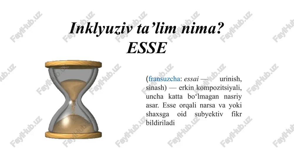 am malaka oshirgan bo’lishi kerak. inklyuziv ta’lim joriy qilingan maktablarda (muassasalarda) ta’lim jarayonini tashkil etish tamoyillari. maxsus ta’lim tamoyillari: korreksion yo‘naltirilganligi; nuqsonini aniqlash, ta’lim berishda kompleks (klinik-genetik, neyrofiziologik, psixologo\pedagogik) yondoshish; nuqsonli funksiyani erta aniqlab, tibbiy\psixologik jixatdan korreksiyalash; umumiy o‘rta ma’lumot berish, kasbga yunaltirish va ijtimoiy hayotga tayyorlashga moslashtirish; differensial\tabaqalashtirish va oloxida yondoshish; ta’limning uzliksizligini ta’minlash. inklyuziv ta'lim, barcha ishtirokchilar birgalikda maqsadli faoliyat olib borgandagina, samarali natijalarga erishadi ya'ni: oila- ota-ona farzandining ijtimoiy hayotga erta va samarali moslashishi uchun o‘z tengqurlari bilan ta'lim olishi zarurligini anglashi va har tomonlama tayyor bo‘lishi kerak. mahalla –o‘z navbatida aholini imkoniyati cheklangan bolalarga ijobiy munosabatda bo‘lishini tarbiyalashi, oilani ijtimoiy qo‘llab-quvvatlashi lozim. maktab jamoasi - imkoniyati cheklangan bolalarga ta'lim berishga tayyor bo‘lishi, ularni qabul qilish uchun shart-sharoitlar yaratishi lozim. sinfdoshlar- sog‘lom o‘quvchilar imkoniyati cheklangan bolalarni o‘z saflariga qabul qilishga tayyor bo`lishlari kerak. mutaxassislar- maktabga kelgan o‘quvchini birinchi navbatda o‘qituvchi, psixolog, maktab shifokori, defektolog qo‘llab-quvvatlab, ta'limga to‘g‘ri …