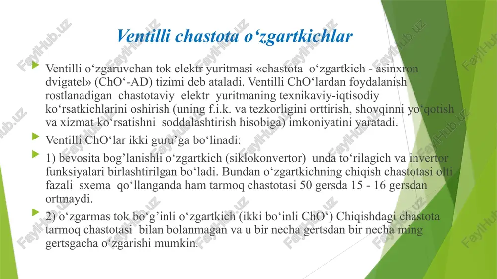 asinxronmotorning tarmoq chastotasi ni o'zgartirib tezligini rostlash - Page 5