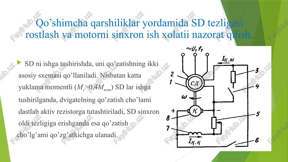 sinxronmotortezligini qo’shimcha qarshiliklar ulab rostlash - Page 5