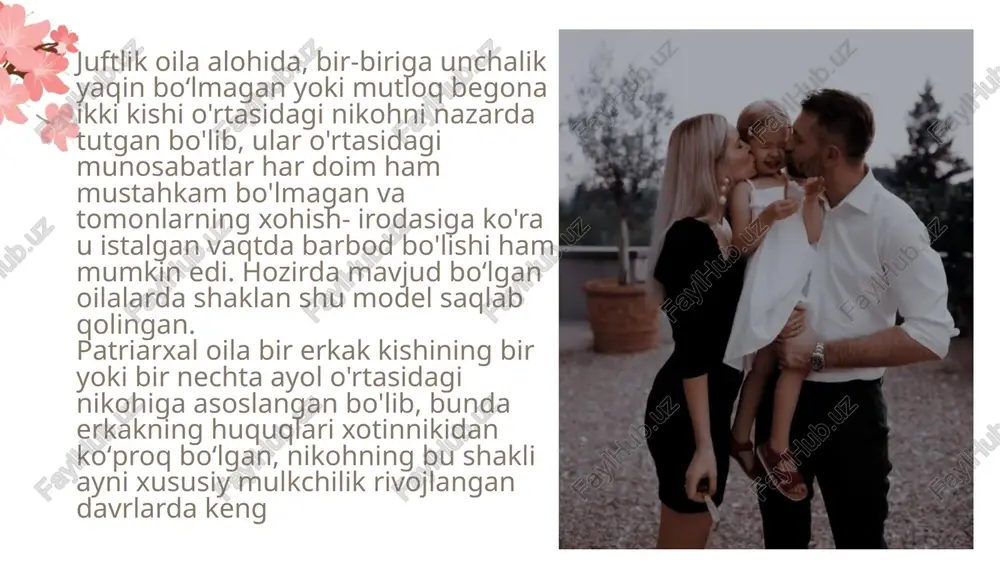 surishtirgan odamlar bo'lgani sababli ham ular yosh oilaning mustahkam bo'lishidan juda manfaardordirlar, shuning uchun haqiqiy oʻzbekona mezonlar, "teng-tengi bilan" tamoyili asosida, sovchilar yordamida qurilgan nikohlar aksariyat holatlarda mustahkam bo'ladi e'tiboringiz uchun rahmat image1.png image3.png image4.jpeg image5.jpeg image6.jpeg image7.jpeg image8.jpeg image9.jpeg image10.jpeg image11.jpeg image12.jpeg image13.jpeg image14.jpeg image2.png