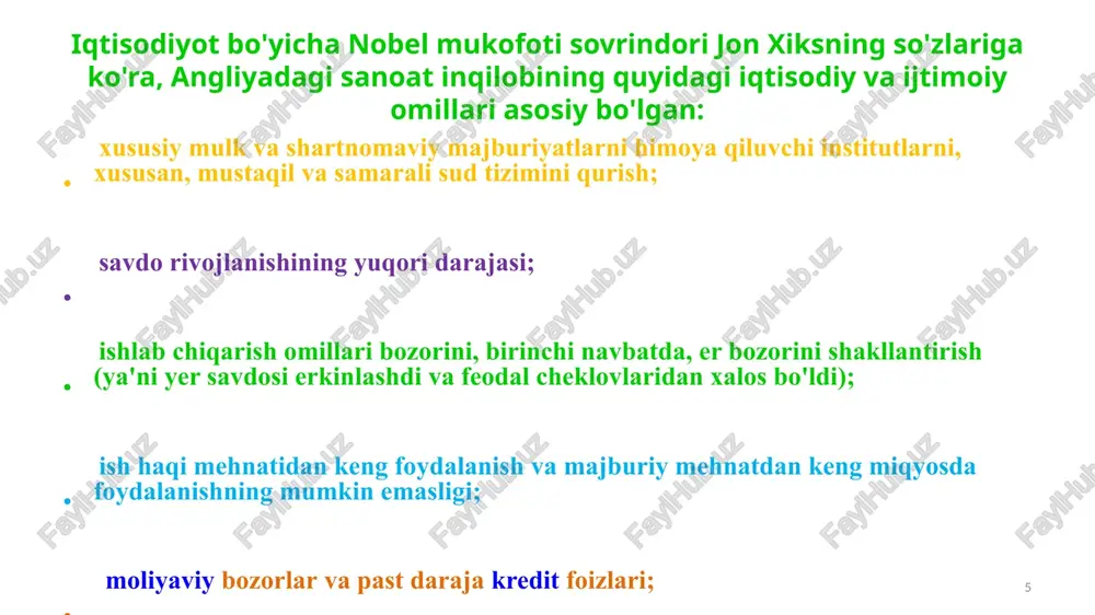 qobatchilarning ishidan faqat uning devorlari ingichka va vazni kamligi bilan ajralib turardi. 1750 yillarda darbining o'g'li yana bir nechta domenlarni qurdi va shu vaqtga kelib uning mahsulotlari ko'mir bilan ishlab chiqarilgan mahsulotlarga qaraganda arzonroq edi. 1778 yilda darbining nabirasi i. darbi iii evropadagi birinchi metall ko'prik bo'lgan shropshirdagi taniqli temir ko'prigini qurdi. 24 1779-yili dunyoda birinchi cho'yan ko'prik ixtiro qildilar. ko'prikning qismlari bir-biriga birinchi marta boltlar bilan ulandi. 26 xviii asr oxiriga kelib ingliz metallida ishlab chiqarishning o'sishi va sifatining yaxshilanishi. buyuk britaniyaga shved va rus temirlarini olib kirishdan butunlay voz kechishga imkon berdi. kanallar qurilishi boshlandi, bu ko'mir va metallarni tashish imkoniyatini yaratdi. 1830 yildan 1847 yilgacha angliyada metall ishlab chiqarish uch baravar ko'paydi. 1828 yilda boshlangan rudalarni eritishda issiq portlashdan foydalanish yoqilg'i sarfini uch baravar kamaytirdi va ishlab chiqarishda ko'mirning quyi navlarini ishlatishga imkon berdi.1826 yildan 1846 yilgacha buyuk britaniyadan temir va quyma temir eksport qilinishi 7,5 baravar …