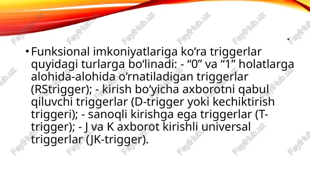 triggerlarning turlari va ularning ishlash prinsiplari - Page 5