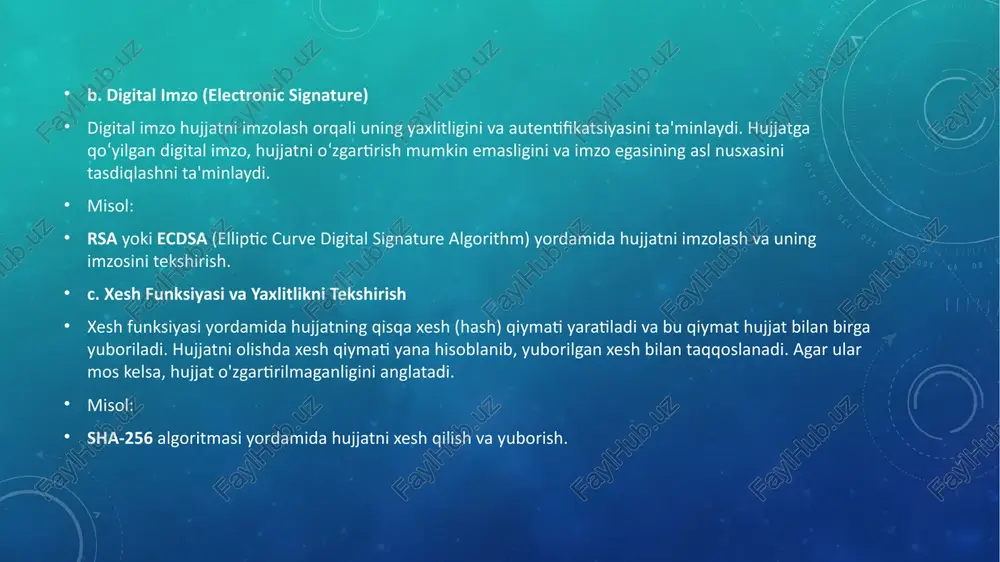kriptografik algoritmalar va hujjat reolizatsiyasi - Page 5