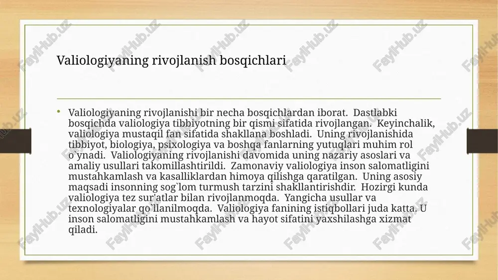 tavsiya etiladi. to`g`ri ovqatlanish haqida bilimlarni oshirish uchun turli xil manbalardan foydalanish mumkin. to`g`ri ovqatlanish odatlarini shakllantirish insonning umrini uzaytirish va hayot sifatini yaxshilashga yordam beradi. to`g`ri ovqatlanish jismoniy tarbiya inson salomatligi uchun juda muhimdir. u organizmning chidamliligini va immunitetini oshiradi. jismoniy tarbiya stress va depressiyadan himoya qiladi. u shuningdek, surunkali kasalliklarning oldini olishga yordam beradi. jismoniy tarbiya bilan muntazam shug`ullanish kerak. haftada kamida 3 marta mashq qilish tavsiya etiladi. mashqlar turli xil bo`lishi kerak. yugurish, suzish, velosipedda yurish va boshqa mashqlar foydali hisoblanadi. jismoniy tarbiya bilan shug`ullanishdan oldin shifokor bilan maslahatlashish kerak. jismoniy tarbiya bilan shug`ullanish odatlarini shakllantirish insonning umrini uzaytirish va hayot sifatini yaxshilashga yordam beradi. sport bilan shug`ullanish, jismoniy faoliyatning turli xillarini tanlash mumkin. jismoniy tarbiya ruhiy sog`liqni saqlash inson salomatligi uchun juda muhimdir. stress va depressiya turli xil kasalliklarga olib kelishi mumkin. ruhiy sog`liqni saqlash uchun stressni kamaytirish kerak. yaxshi dam olish, yoqimli mashg`ulotlar bilan shug`ullanish, …