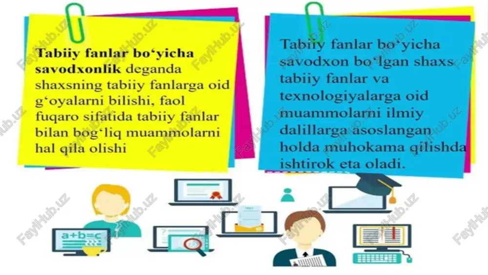/slaydai_bot internet ilmiy bilimlarni tarqatishda muhim rol o‘ynaydi. tabiy fanlar sohasida ilmiy axborot resurslari internet orqali kengaymoqda va dolzarb ahamiyat kasb etmoqda. bugungi kunda internetda ilmiy maqolalar, video ma'ruzalar, ochiq darslar va ma'lumotlar bazalari mavjud. masalan, google scholar va researchgate kabi platformalarda millionlab ilmiy maqolalar mavjud. ushbu resurslar orqali ilmiy tadqiqotchilar va talabalar uchun yangi bilim va ma'lumotlarni olish imkoniyati kengaydi. mendeley va zotero kabi plaginlar ilmiy adabiyotlarni oson boshqarishga yordam beradi. internet ilmiy ma'lumotlarni tez va samarali tarqatish uchun katta imkoniyatlar yaratmoqda. ... t.me/slaydai_bot tabiiy fanlar sohasida ilmiy axborot resurslari dolzarbligi ortib bormoqda. 2020-yilda ilmiy hamkorlik platformalari orqali amalga oshirilgan tadqiqotlar soni keskin oshdi. nature jurnalida chop etilgan ma'lumotlarga ko'ra, ilmiy axborot resurslarining rivojlanishi ilmiy natijalarni 30% ga oshirishi mumkin. "scopus" va "web of science" kabi bazalar ilmiy ma'lumotlarni tahlil qilish imkonini beradi. o'zbekistonda tadqiqotchilar uchun 15 mingdan ortiq ilmiy maqolalar ma'lumotlari mavjud bo'lib, ularning 60% tabiiy fanlar bilan …