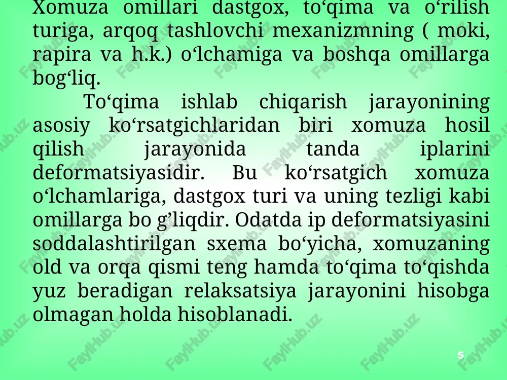 zamonaviy xomuza hosil qilish va omillari - Page 5