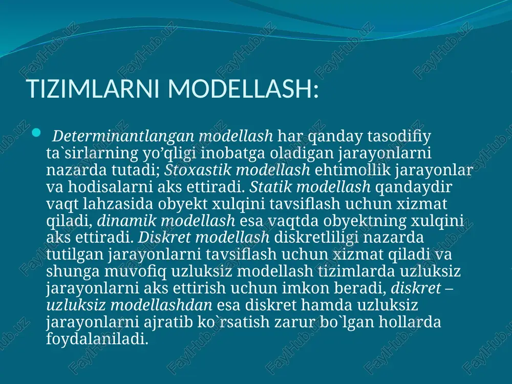 tizimlarni modellashtirishturlari - Page 5