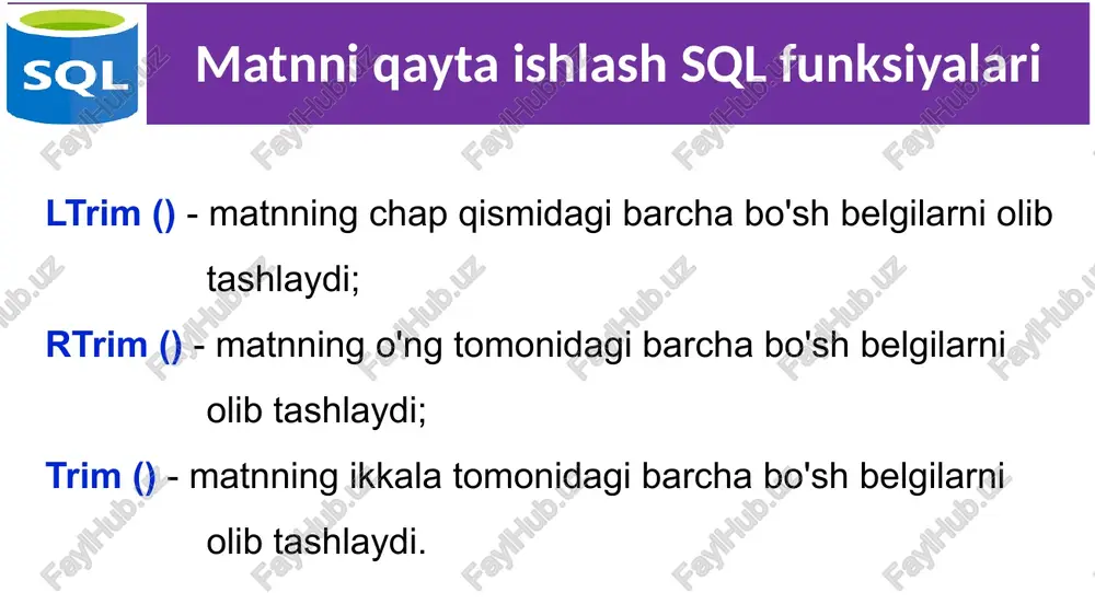 ichki funksiyalardan foydalanish - Page 5