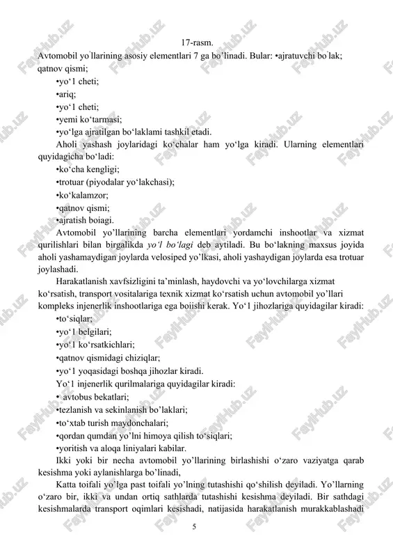 i va undan ortiq sathlarda tutashishi kesishma deyiladi. bir sathdagi kesishmalarda transport oqimlari kesishadi, natijasida harakatlanish murakkablashadi va xavfli vaziyatlar vujudga keladi. kesishmalarning konfiguratsiyalari turlicha bo’lishi mumkin. ikkidan ortiq ko‘cha yoki yo’l kesishmalari ko‘p tomonlama chorrahalarni tashkil qiladi. yo’llarning tashqi chekka liniyalaridan hosil bo’lgan maydon chorraha hududi deyiladi. avtomobil yo’llari, temir yo’l, quvurlar, aloqa va elektr uzatish liniyalari bilan kesishadi. iv va v toifadagi avtomobil yo’llari temir yo’l bilan bir sathda kesishadi. bunday kesishmalarda yaqinlashib kelayotgan poyezdni ko’rish masofasi ‘400 metrdan kam bo’lmasligi kerak. kesishmaning kengligi 6 metrdan, nishabligi 30 foizdan kam bo’lmasligi kerak. chorrahalarni to‘suvchi ustunlar darvoza gabaritlarini bildiruvchi ustun va shlagbaun ustunlari bilan jihozlanadi. bu ustunlar qatnov qismi chetida 0,75 metrdan kam bo’lmagan uzoqlikda o’rnatiladi. avtomobil yo’llari, elektr uzatish liniyalari bilan kesishda, elektr uzatish simlarining balandligi, tarmoqdagi kuchlanishga qarab 7-9 metr bo’ladi. shu bois, eng yuqori xavfsiz tezlik qoplamaning holati va yo’l sharoitiga qarab tanlanishi kerak. aholi yashash …