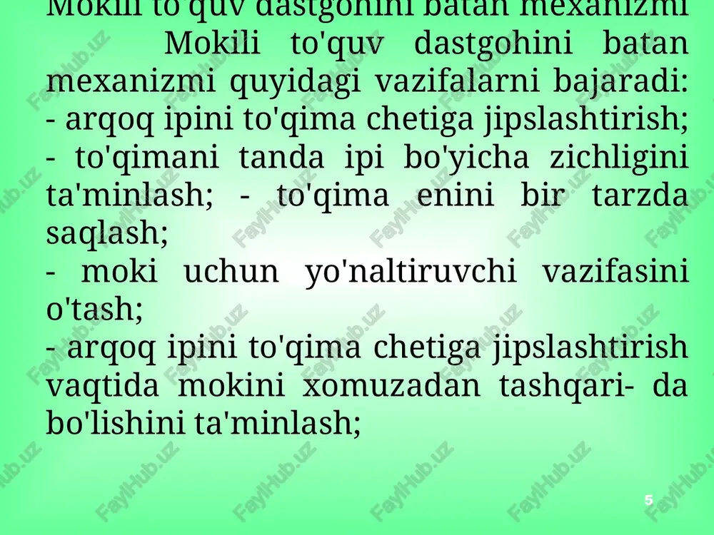 mokisiz to‘quv dastgohlarining batan mexanizmlari - Page 5