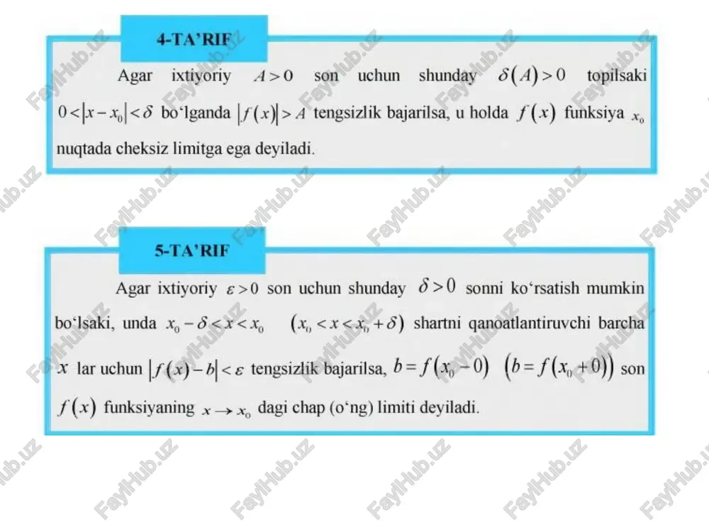 bir o'zgaruvchili funksiya limiti - Page 5