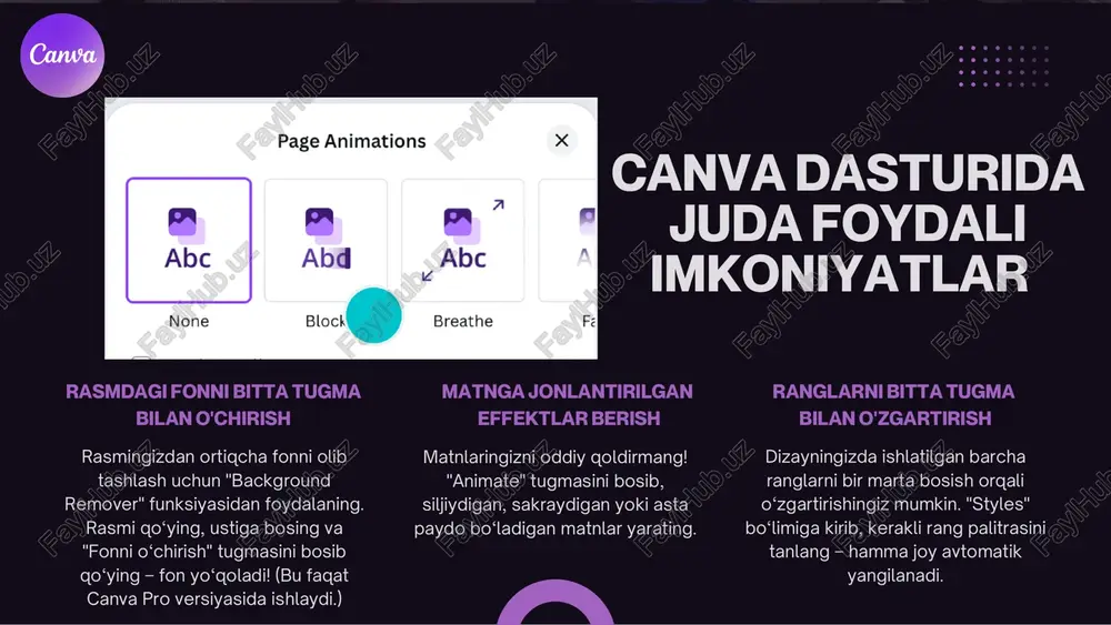 canva'dagi hayratlanarli imkoniyatlar - Page 5
