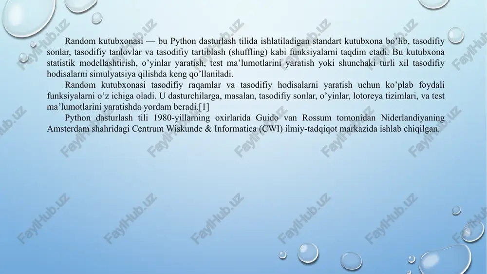 random kutubxonasi yordamida lotereya dasturi - Page 5