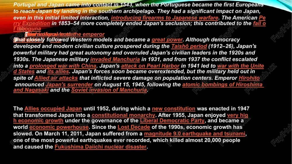 erial line as descendants of the gods.[42] the man'yōshū was compiled in the latter half of the eighth century, which is widely considered the finest collection of japanese poetry.[43] during this period, japan suffered a series of natural disasters, including wildfires, droughts, famines, and outbreaks of disease, such as a smallpox epidemic in 735–737 that killed over a quarter of the population.[44] emperor shōmu (r. 724–749) feared his lack of piousness had caused the trouble and so increased the government's promotion of buddhism, including the construction of the temple tōdai-ji in 752.[45] the funds to build this temple were raised in part by the influential buddhist monk gyōki, and once completed it was used by the chinese monk ganjin as an ordination site.[46] japan nevertheless entered a phase of population decline that continued well into the following heian period.[47] there was also a serious attempt to overthrow the imperial house …