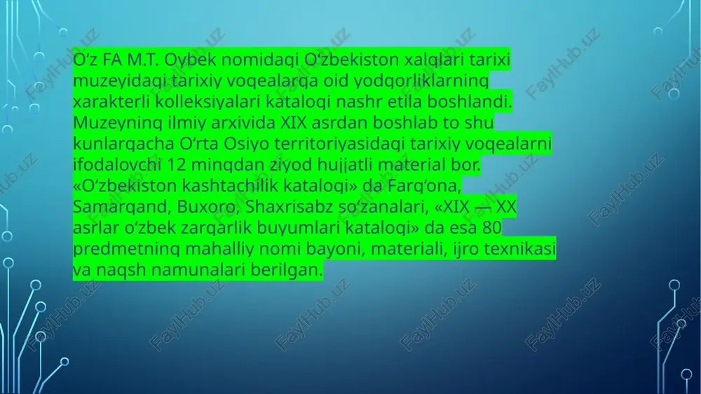 muzeyning ilmiy ma’lumotnoma apparati - Page 5