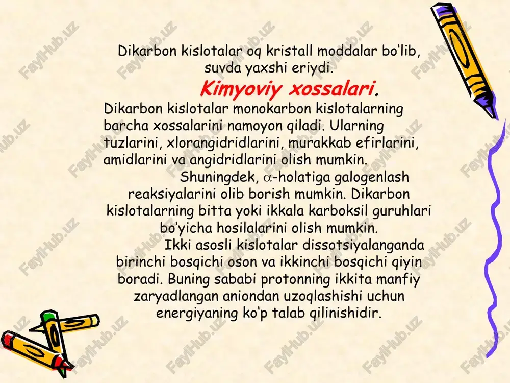 to’yingan va to’yinmagan dikarbon kislotalar - Page 5