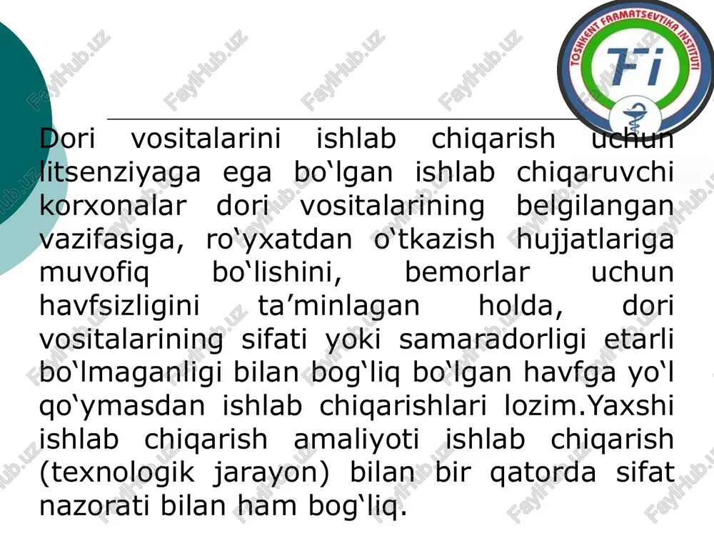 yaxshi ishlab chiqarish amaliyoti(gmp) - Page 5