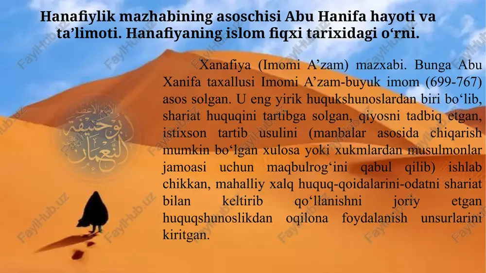 lishda xudoning mehribonligi va kudratiga umid bog‘lash. 4. qanoat – hayot kechirishda oz narsa bilan qanoatlanish, mo‘‘tadillik, tuban mayllardan ozod bo‘lish. 5. uzlat – tanholikda bo‘lish, ruhni mustahkamlash, his-tuyg‘ularni jilovlash. uzlatga ketish hissiyotlarning bosilishiga olib keladi. 6. mulozamatu-zzikr (uzluksiz zikr) – xudoning ismini yod qilib turish, butun qalbni u bilan to‘ldirish. shundagina pastkashlik, hasad, ochko‘zlik, ikkiyuzlamachilik kabi razilliklar kishi ko‘ngliga yo‘l topa olmaydi. 7. tavajjuh – butun vujud bilan xudoga murojaat qilish, unga cheksiz muhabbat qo‘yish, undan boshqa narsa borligani his etmaslik. 8. sabr – o‘z ixtiyori bilan mashaqqatlar chekib bo‘lsa ham, nafs doirasidan o‘zini olib qochish. to‘g‘ri yo‘ldan adashmasdan borish uchun kishi o‘z mayllarini so‘ndirishi lozim. shundagina dil kuduratlardan poklanadi, ruh nafs natijasida zanglab qolgan bo‘lsa, jilo topadi. 9. muroqaba (tafakkurga g‘arq bo‘lish) – qalb poklangani va tuban ehtiroslardan xoliligini tuyib, xotirjam bo‘linganini eslab xayolga cho‘mish, haq taolo rahm-shafqatini kutib turish holati. 10. rizo – sufiy endi xudo uni …