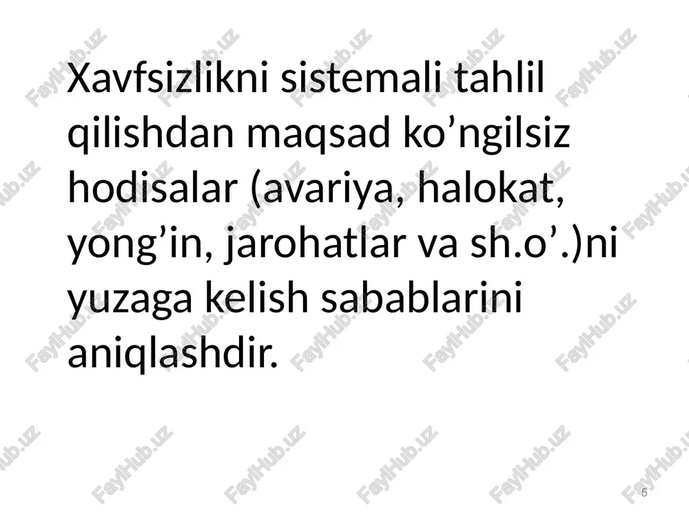 xavfsizlikni sistemalashtirish - Page 5
