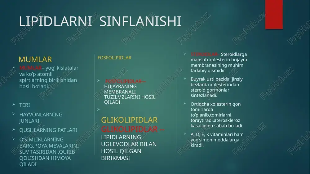 lipidlar tuzilishi va xossalari - Page 5