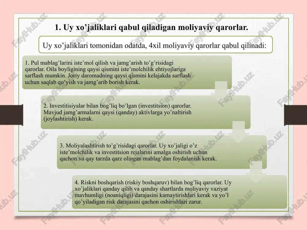 x to‘g‘risidagi masalani ko‘rib chiqish bilan cheklanishini anglatmaydi; agar ushbu ko‘rsatkichlar to‘g‘ri kelsa, boshqa omillarning ahamiyati yo‘q. foydalanish xarajatlari, masalan, transport vositalari uchun soliq tanlangan hajmli dvigatelga ega barcha mashinalar uchun bir xil bo‘lsa, ushbu xarajatlarga bevosita ta’sir ko‘rsatadigan ma’lumotlar ham e’tiborga olinmasligi kerak. qaror qabul qilish bir necha imkoniyatlardan tanlovni o‘z ichiga olishi tufayli qaror aynan ushbu imkoniyatlar o‘rtasidagi farqlar asosida qabul qilinadi. transport vositalari uchun soliqning mavjudligi qaror mashinani xarid qilish kerakligi yoki kerak emasligini tanlashdan iborat bo‘lgan holatdagina ahamiyatli ma’lumotga aylanadi, chunki ushbu soliq avtomobil egasining xarajatlari turlaridan biri hisoblanadi. agar mashina xarid qilinmasa, ushbu soliq ham to‘lanmaydi. umumiy omillar ta’siri juz’iy bo‘lgan joyda oldingi xarajatlar ham hisobga olinmasligi kerak, chunki ular barcha ehtimoliy harakatlar yo‘nalishlari uchun bir xildir. shunday qilib, qaror qabul qilish uchun qanday ma’lumotlar muhim, qaysilari unchalik muhim emasligini aniqlab olish zarur. ko‘pincha axborot to‘plash ko‘p vaqt va mablag‘talab etadi, demak muhim ma’lumotlarni ajratib …