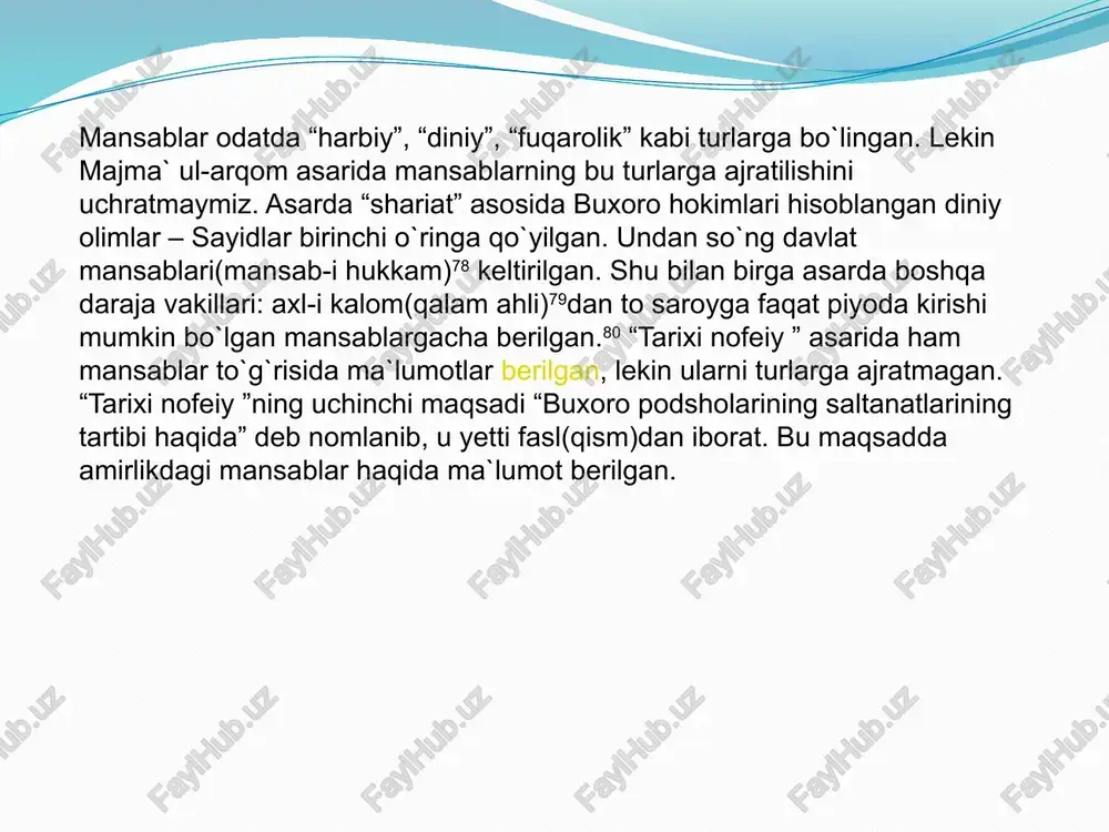 buxoro amirligida mansab va unvonalar - Page 5