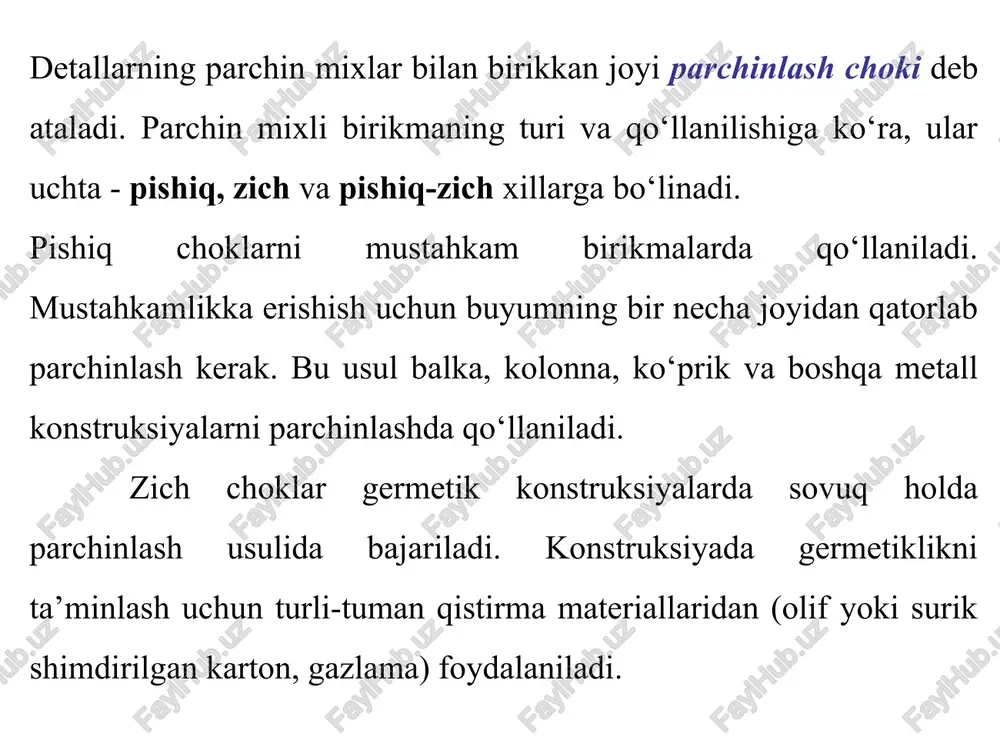 metallarni parchinlash va kavsharlash - Page 5