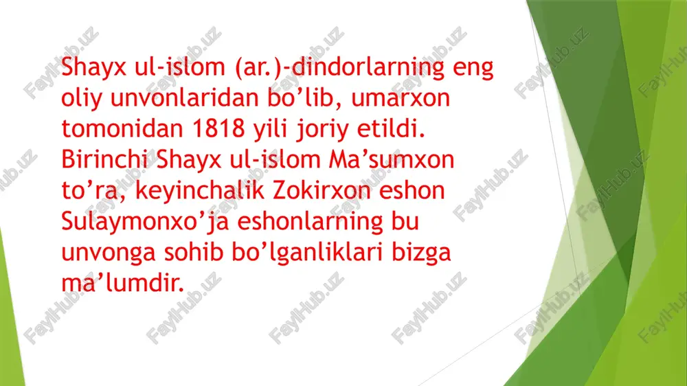 qo’qon xonligidagi diniy unvon va mansablar - Page 5