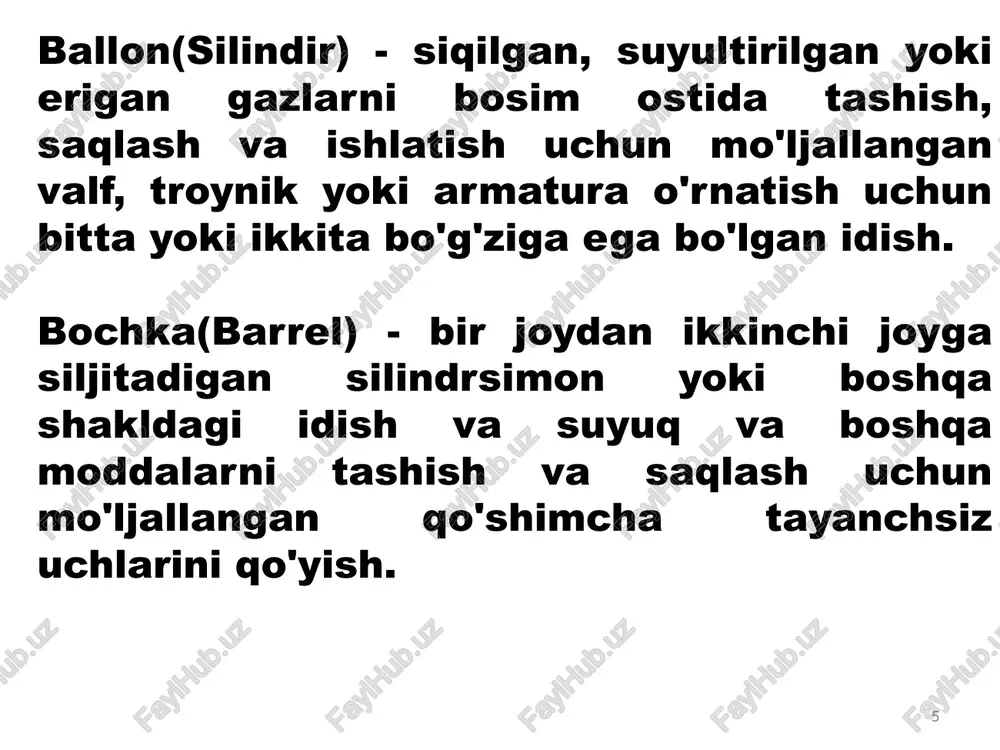 tviya sredi, naxodyasheysya v sosude. esli takoe voz-deystvie bezvredno dlya manometra, sifonnuyu trubku mojno ne stavit. manometri periodicheski proveryayut v organax gosstandarta (ne reje odnogo raza v god), v protivnom sluchae oni k ekspluatatsii ne dopuskayutsya. dlya povisheniya nadejnosti raboti otvetstvennix ustanovok (krupnie kotli, ustanovki visokogo davleniya) na nix montiruyut dva manometra, odin iz kotorix registriruyushiy. 21 qozon yoki uning quvurlariga joylashtirilayotgan armatura korpusida aniq markirovka bo‘lishi va unda: ishlab chiqaruvchi tashkilot nomi yoki tovar belgisi; shartli o‘tish yo‘li; shartli bosim va muhit harorati; muhit oqimi yo‘nalishi ko‘rsatilgan bo‘lishi lozim. maxsus texnik shartlar bo‘yicha armatura tayyorlanganda shartli bosim o‘rniga ish bosimi ko‘rsatiladi. 22 har bir ta’minlovchi nasos yoki injektor qobig‘i (korpusi)da maxsus yorliq qotirilib, unda: mahsulot ishlab chiqaruvchi tashkilot nomi; zavod raqami; suvning nominal haroratda uzatiladigan nominal me’yori; markazdan qochma nasoslar uchun bir minutda aylanishlar soni; porshenli nasoslar uchun bir minutdagi yurishlar soni; nasos oldidagi suvning nominal harorati; nominal uzatishdagi …