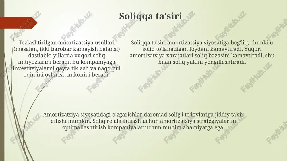 amortizatsiya siyosati va moliyaviy natijalar tasiri - Page 5