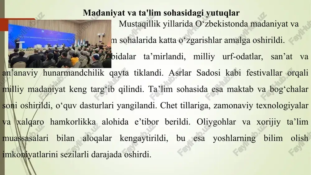 o'zbekistonning mustaqillik yillaridagi yutuqlari - Page 5