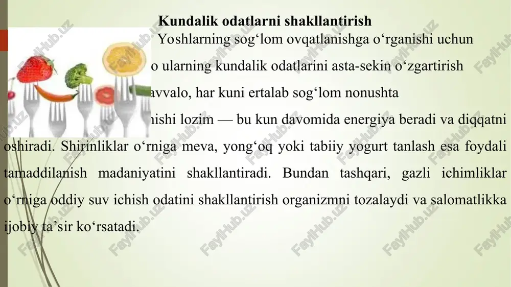 yoshlarning sog'lom ovqatlanish madaniyati - Page 5