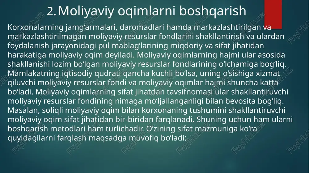 sodiyot tarmoqlarining barqaror o‘sishini ta’minlash, yuqori sifatli va raqobatbardosh mahsulotlar ishlab chiqargan holda jahon bozorlarida mustahkam o‘rin egallash, pirovardida aholi turmush darajasini yuksaltirishga qaratilgan strategiya izchil amalga oshirilar ekan, bu maqsadlarga erishishda tashqi iqtisodiy faoliyatni yanada takomillashtirishga alohida e’tibor berilmoqda. tashqi iqtisodiy faoliyat deganda o‘zbekiston respublikasi davlat idoralarining, yuridik va jismoniy shaxslarining xorijiy davlatlar, ularning yuridik va jismoniy shaxslari, xalqaro tashkilotlar bilan o‘zaro foydali hamkorlik o‘rnatishga, bunday hamkorlikni rivojlantirishga qaratilgan jami amaliy harakatlari tushuniladi. o‘zbekiston respublikasi tashqi iqtisodiy faoliyatning subyekti sifatida o‘zbekiston respublikasi tasarrufiga: tashqi iqtisodiy faoliyatni tashkil etishning qonun asoslarini belgilash. tashqi iqtisodiy siyosatni, shu jumladan valyuta-kredit siyosatini ishlab chiqish va amalga oshirish, o‘zbekiston respublikasi valyuta fondini shakllantirish va undan foydalanish; – tashqi iqtisodiy iqtisodiy faoliyat sohasida xalqaro shartnomalar tuzish va ularni ijro etish keskin choralar qo‘llash imkoniyatlarining pasayishidan kelib chiqadi foydalanilgan adabiyotlar o‘zbekiston respublikasi konstitutsiyasi. – t.: o‘zbekiston, 2022. 2. t. malikov, o.olimjonov-moliya darslik, toshkent 2019. 3. “davlat …