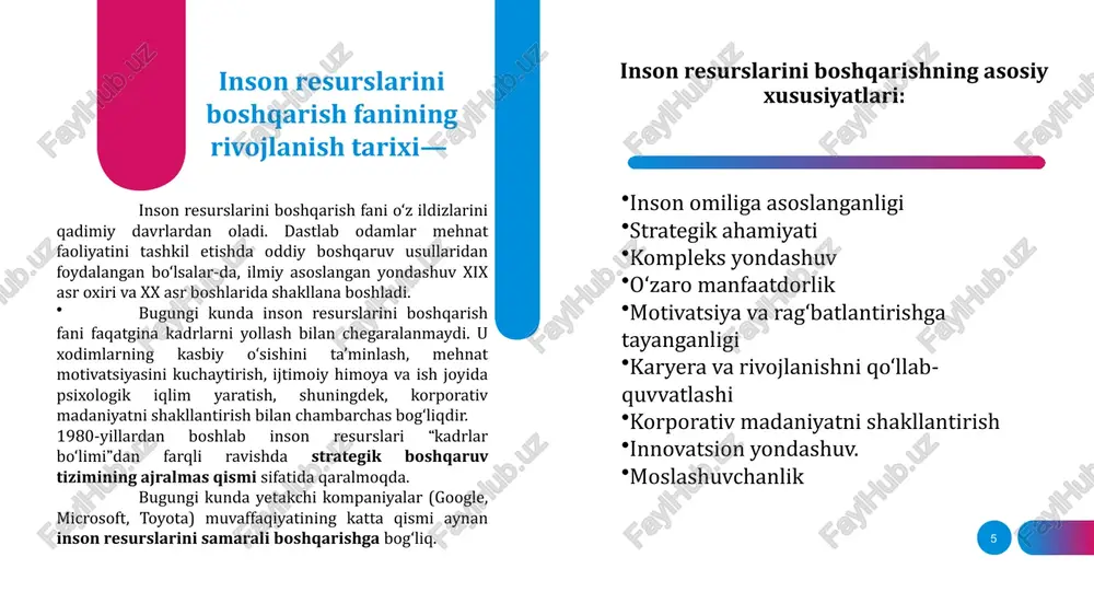simallashtirish zarur bo’lgan resurs. strategik integratsiya. tashkiliy madaniyat. personalni boshqarish usullari: “yaponlashtirish”. personalni boshqarish – strategik funksiya. boshqaruv siyosatining tanlov modellari. ushbu fan doirasida qanday mavzularda bilim va amaliy ko‘nikmalarga ega bo‘lamiz? 14 image3.jpg image4.jpeg image5.jpeg image6.jpeg image7.png image1.png image2.svg image8.png image9.jpeg image10.png image11.jpeg image12.png image13.png image14.png image15.png image16.png image17.png image18.png image19.jpeg image20.png image21.jpeg personal ishlab chigarish boshqaruv personali personali (ishchilar) (xizmatchilar) asosiy yordamchi rahbar mutaxassislar personal personal 2-vasm. personalni tasniflanishi® .msftofcthm_background1_fill { fill:#ffffff; } ii strategik boshqat inson resustlarini 2 ss boshaarish 3 : amaliyotlari 3 tashi alfagivatl = € ¢€ hf ge asbiytayyorgr anson kapitai = motivasiya = harakat nasni 1 \ gulnora abdurahmonova = “\— inson resurslarini boshqarish \ n darslik qa. | inson resurslarini boshqarish