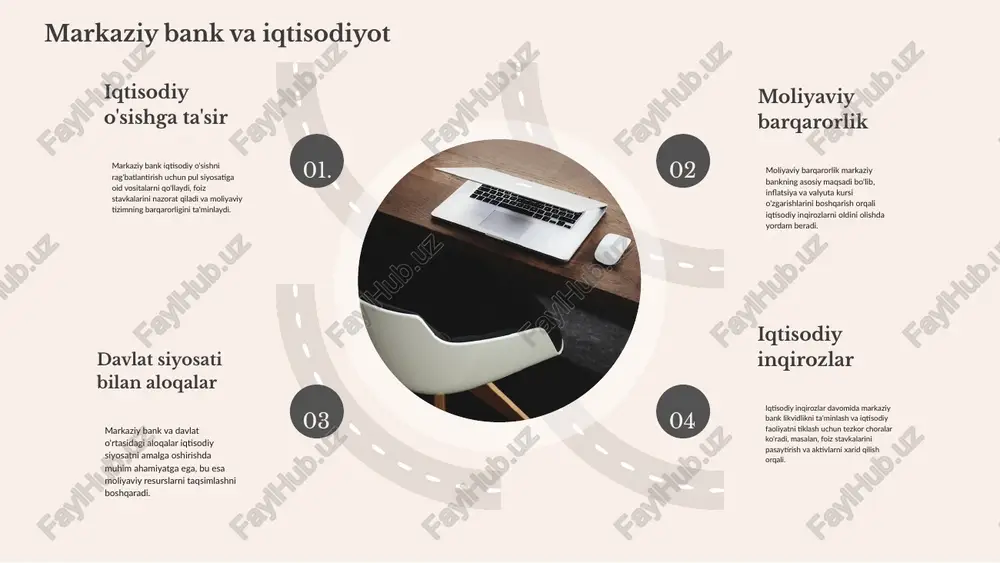 siyosat orqali iqtisodiy o'sishni qo'llab-quvvatlaydi. xalqaro moliyaviy markazlar iqtisodiy o'sish va barqarorlikka hissa qo'shib, global savdoni rivojlantiradi va investitsiyalarni jalb qiladi. moliyaviy barqarorlik rivojlanish strategiyalarini amalga oshirishda muhimdir, chunki u resurslar taqsimoti va iqtisodiy resurslarni optimallashtirishni ta'minlaydi. rivojlanish va moliyaviy barqarorlik o'rtasidagi bog'lanish iqtisodiy muvaffaqiyat uchun zarurdir, bu esa barqaror iqtisodiy o'sishni ta'minlaydi. q&a image1.jpeg image2.png image3.png image4.png image5.png image6.png image8.jpg image7.png lh le walsliiaals ucl ll llg ga cuctcleeled puppet i . dina cept ee celt le patel ale t — r } aie ea, is