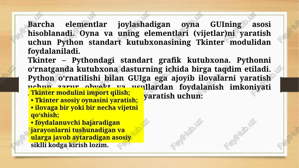 tkinter bilan foydalanuvchigrafik interfeysni yaratish - Page 5