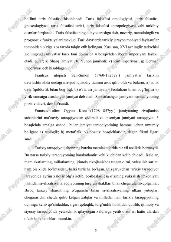arakatlantiruvchi kuchidan kelib chiqadi. xalqlar, mamlakatlarning, millatlarning ijtimoiy rivojlanishda tutgan o’rni, yuksalish sur’ati ham bir xilda bo’lmasdan, balki turlicha bo’lgan. o’zgaruvchan tarixiy taraqqiyot jarayonida ayrim xalqlar olg’a ketib, boshqalari esa o’zining yuksalish imkoniyati jihatidan sivilizatsiya taraqqiyotining turg’un shakllari bilan chegaralanib qolganlar. biroq tarixiy sharoitning o’zgarishi bilan sivilizatsiyaning ulkan yutuqlari chegarasidan chetda qolib ketgan xalqlar va millatlar ham tarixiy taraqqiyotning oqimiga kelib qo’shiladilar, ilgari qoloqlik, turg’unlik holatidan qutilib, ijtimoiy va siyosiy taraqqiyotda yetakchilik qilayotgan xalqlarga yetib oladilar, hatto ulardan o’zib ham ketishlari mumkin. tarixiy taraqqiyot nurafshon yo’l bilan boradigan harakat sifatida keng ma’nodagi tushuncha bo’lib, bu tizimning bir butun qismini va uning ayrim bo’g’inlarini tavsiflaydi. ijtimoiy hayotda ilmiy-texnik taraqqiyot bilan birga ijtimoiy taraqqiyot, ma’naviy taraqqiyot, axloqiy taraqqiyot va boshqalar ham mavjud bo’ladi. ularning hammasi bir-biri bilan uzviy bog’liq bo’lib, jamiyat hayoti u yoki bu tomonlarning o’ziga xos xususiyatlarini ochib berishga yordam beradi. ijtimoiy taraqqiyot, bu jamiyat taraqqiyoti. bu – uning o’tmishdan …