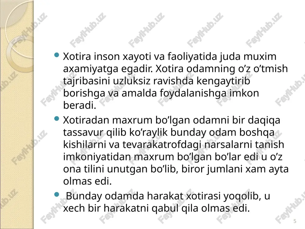 idrok va xotira haqida tushuncha - Page 5