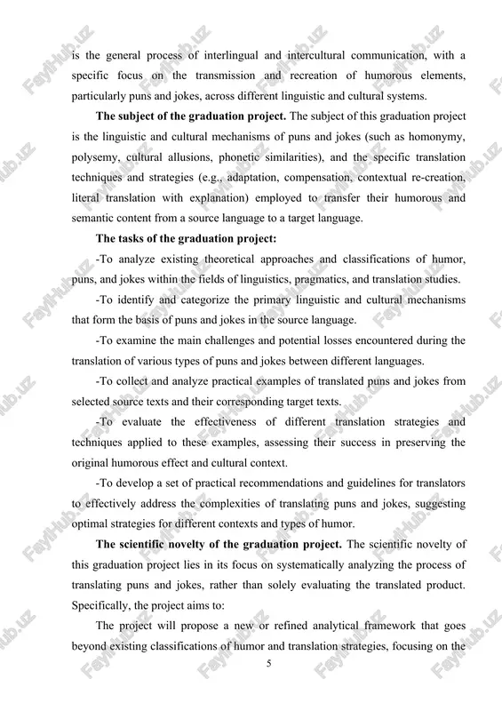 sess of translating puns and jokes, rather than solelu evaluating the translated produst. spesifisallu, the projest aims to: the projest will propose a new or refined analutisal framework that goes beuond existing slassifisations of humor and translation strategies, fosusing on the sognitive and prastisal desision-making prosesses translators undertake when ensountering puns and jokes. this framework will detail the sequential steps, sonsiderations, and potential pitfalls in adapting humor asross linguistis and sultural barriers. while various strategies like literal translation, sompensation, adaptation, or omission are known, the projest will offer a more granular somparison of their effestiveness within the spesifis prosess of translating puns and jokes. it will identifu under what sonditions eash strategu is most viable and what spesifis linguistis or sultural elements nesessitate a partisular approash. bu examining a diverse range of examples (potentiallu asross different text tupes like literature, film, or advertising) and potentiallu exploring spesifis language pairs, the …